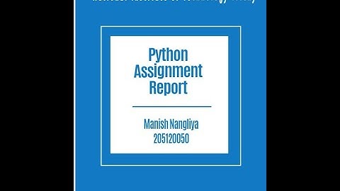 Python Assignment Problem || 205120050