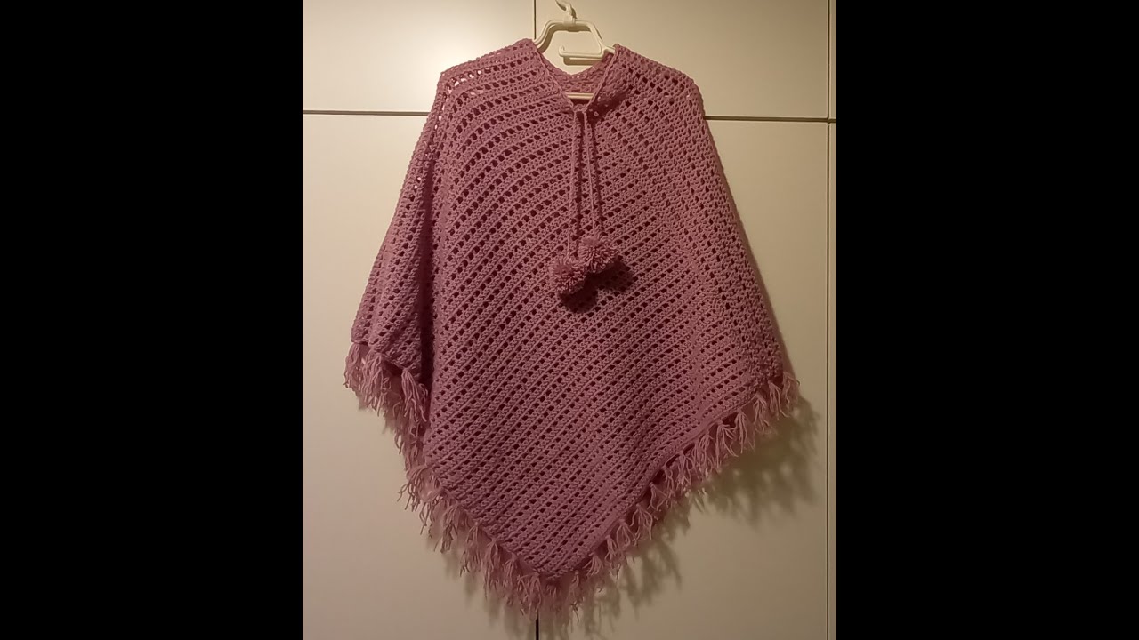 Εύκολο πλεκτό πόντσο με βελονάκι - Easy knitted poncho with crochet
