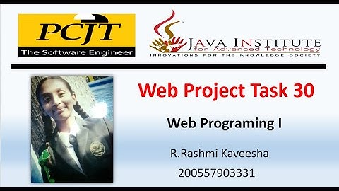 Java Institute || Web Programming 1 || eShop Project Task 30