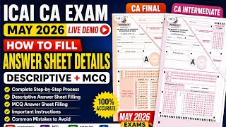 CA Intermediate &amp; Final May 2026: Answer Sheet Filling Guide (Step-by-Step LIVE)