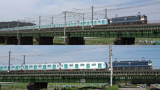 西武鉄道40000系甲種輸送　武蔵野線多摩川橋梁　2022.6.19