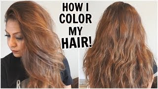 How I Dye My Hair Light Golden Brown at Home│How I Color My Hair From Dark To Light│DIY Root Touchup