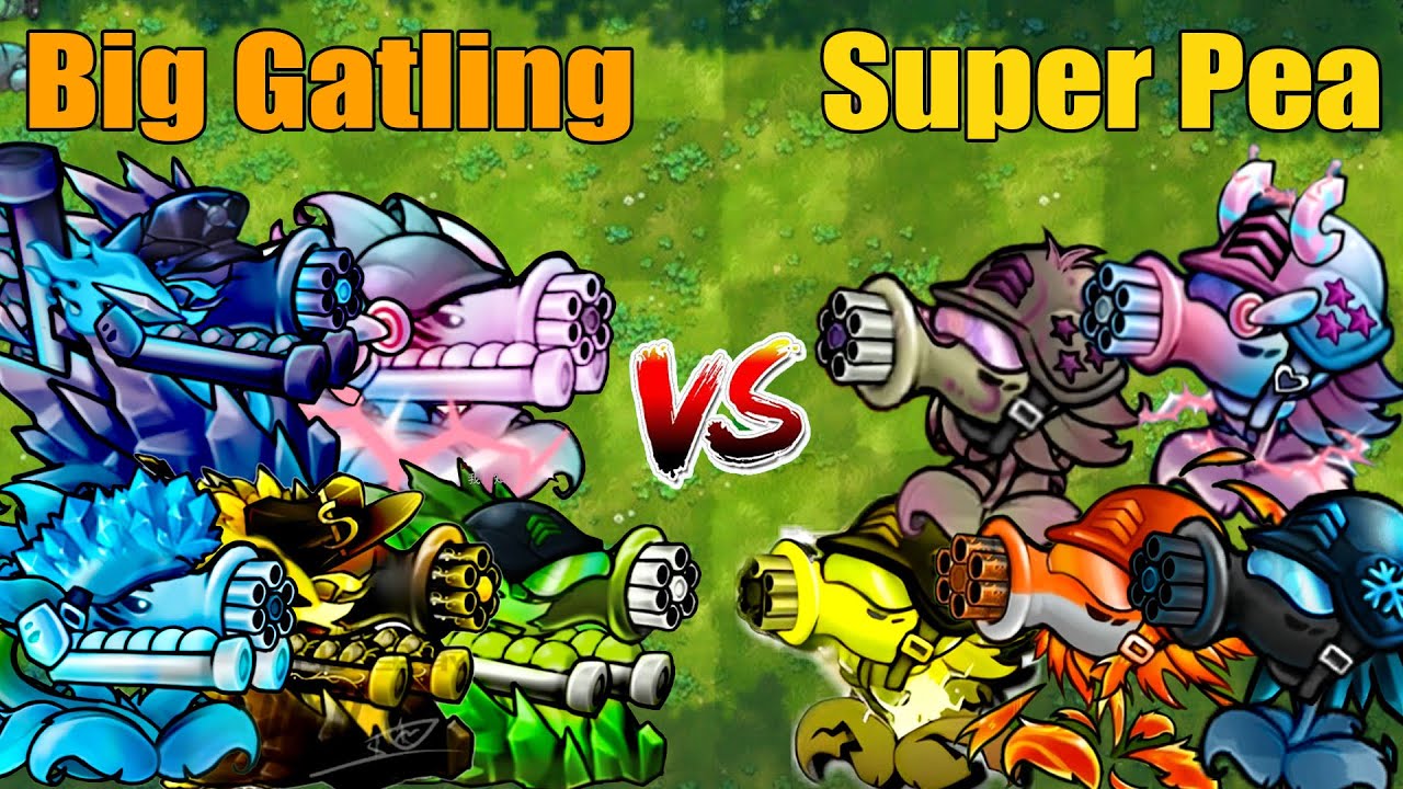PVZ 1 Fusion 2.8 Challenge!! Team Big Gatling VS Team Super Pea VS ...