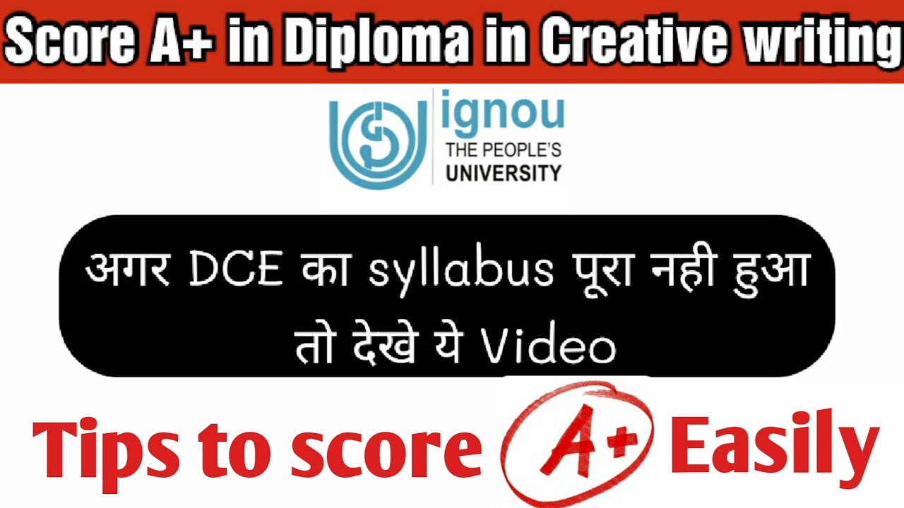diploma in creative writing in hindi ignou study material