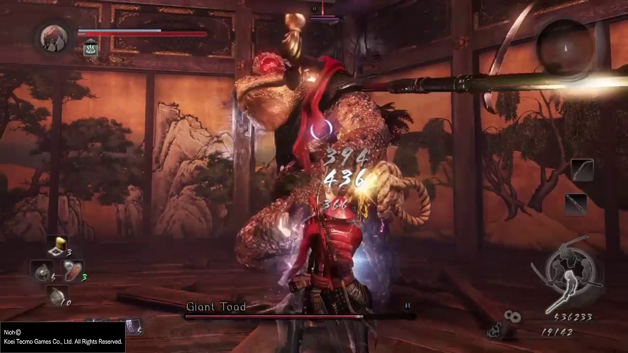 Nioh- Giant Toad Boss Fight Solo