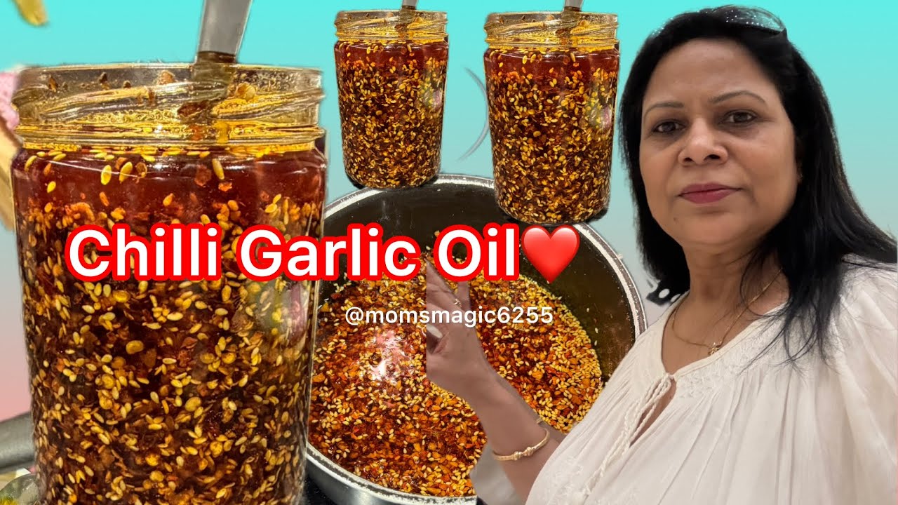 Chilly Garlic Oil Recipe 💕Healthy Oil Recipe ✨Olive oil+garlic+seasame Oil # All in one Oil Recipe❤️