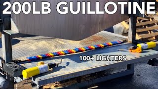 Guillotine vs Lighters In Slow Motion