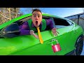 Mr. Joe Teleported Car VS Mr. Joe's BBrother to Lamborghini Aventador for Kids