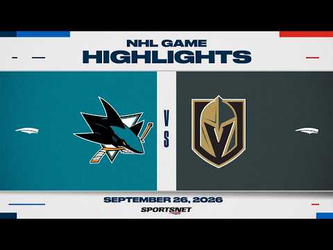 NHL Pre-Season Highlights | Sharks vs. Golden Knights - September 26, 2026