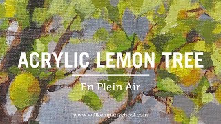 How to Paint a Plein Air Sketch of a Lemon Tree with Acrylics