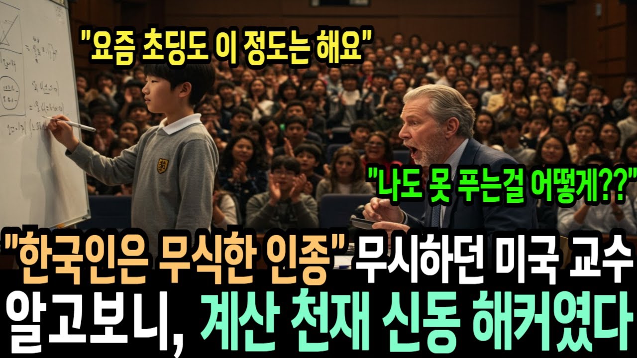 한국인은 무식한 인종이라며 무시하던 미국교수는 몰랐다 한국인 소년은 암산천재에 신동 해커였다는걸