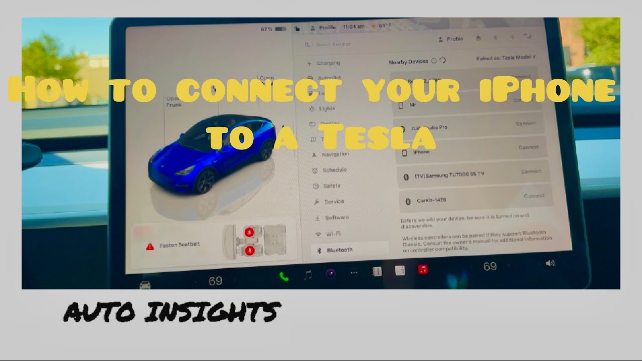 How to connect my phone to a Tesla? #tesla #phone #coombsauto - YouTube