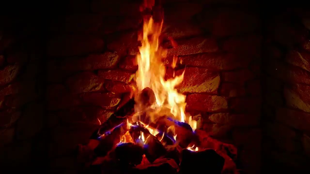 Relaxing Fireplace in 4K Soft Crackling Fire for Long Holiday Relaxation