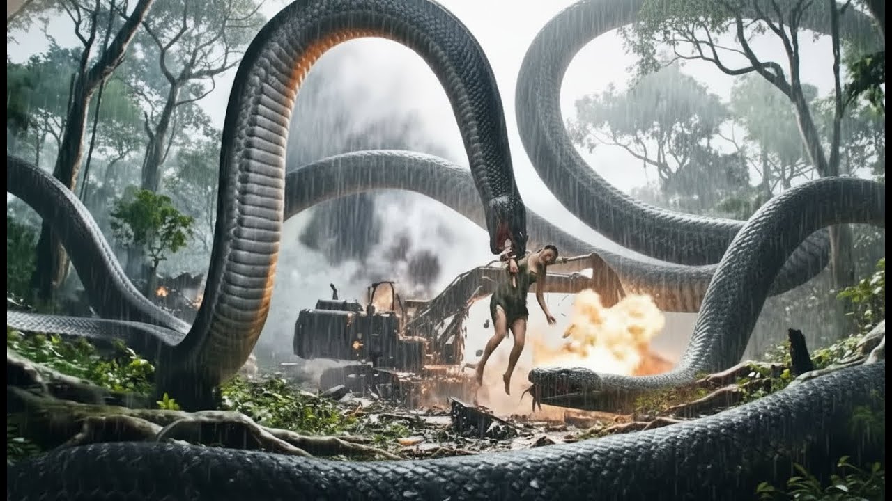 Survival on a Deserted Island A Giant Python Blocks the Path in the Jungle