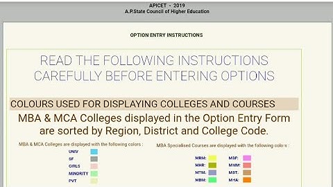Ap icet web councilling 2019 and options seleting in Telugu....