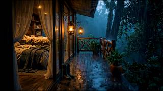 Fall Asleep in a Hidden Treehouse | Relaxing Rain Sounds & Moody Night Ambience