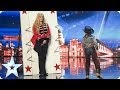 See 11 year old edward pinder throw knives at simon cowell  britains got talent 2014