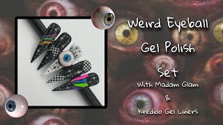 WEIRD EYEBALL GEL POLISH SET | MADAM GLAM | KREDIOO NEON & GLOW IN THE DARK LINERS | DISCOUNT CODES