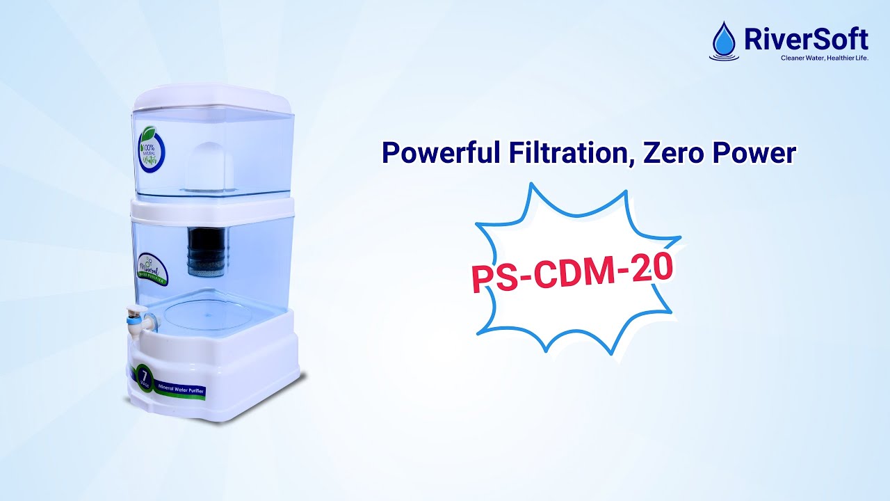 No Electricity? No Problem! RiverSoft PS-CDM-20 PureStream Gravity Water Purifier  | 20L Storage