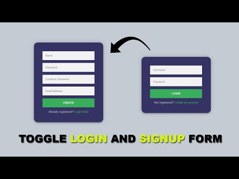 Toggle Login and Signup Form with HTML,CSS and jQuery