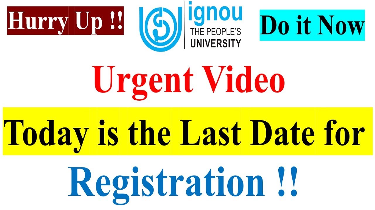 [Urgent Video] Today is the Last Date for Registration !! Hurry Up | Do ...