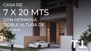 CASA DE 7X20 MTS CON HERMOSA DOBLE ALTURA  CASA ASIA