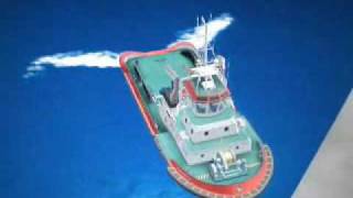 Manoeuvring with SHOTTEL STERN DRIVE.tug simulator NAVIEIRA JALISIA.