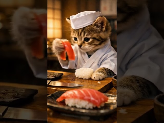 【ASMR】子猫寿司職人🍣　#asmr #sushi
