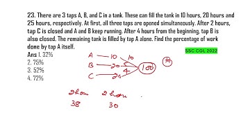 There are 3 taps A, B, and C in a tank  These can fill the tank in 10
