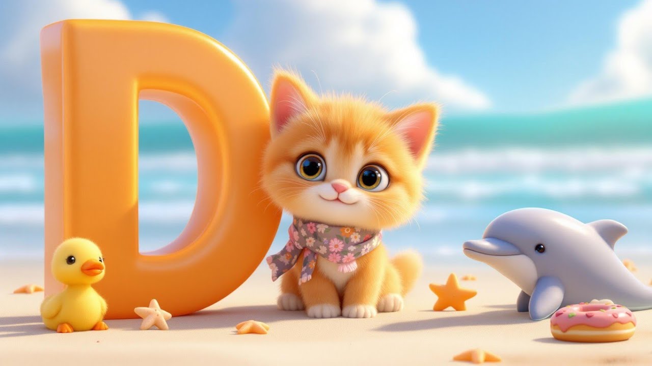 “Letter D Beach Adventure | Dolphin, Donut, Duck & More!”