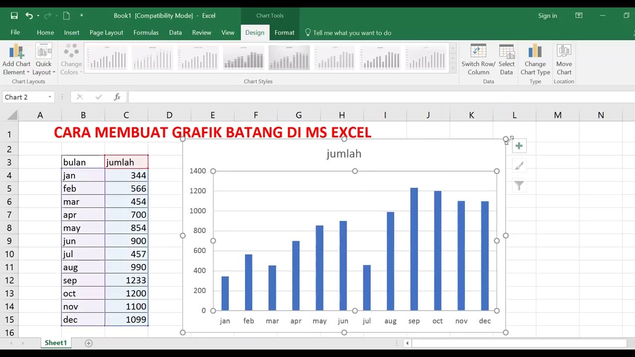 Cara Membuat Diagram Grafik Di Excel 2007 Cara Membuat Grafik Batang