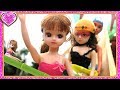 リカちゃん❤️夏だ！プールだ！スライダーだ！すべり台プールでガチバトル！ ❤️リカちゃんねる