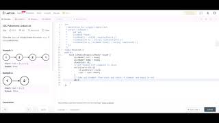 Palindrome liked list LeetCode solution in C++ | LeetCode | Linked List | Palindrome Linked List |