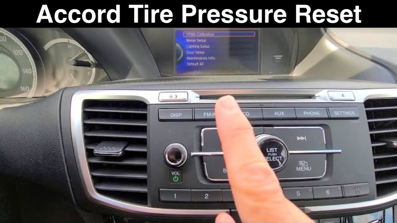 2017 Honda accord tire pressure light reset / tpm Calibration - YouTube