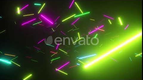 Infinite Flight in Space Among Fluorescent Neon Lamps | Motion Graphics - Envato elements