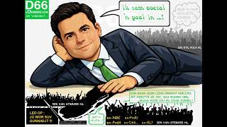 cartoon en muziek over de politiek van D 6 6  (D66): Op de Fles, Leert Jou de Les