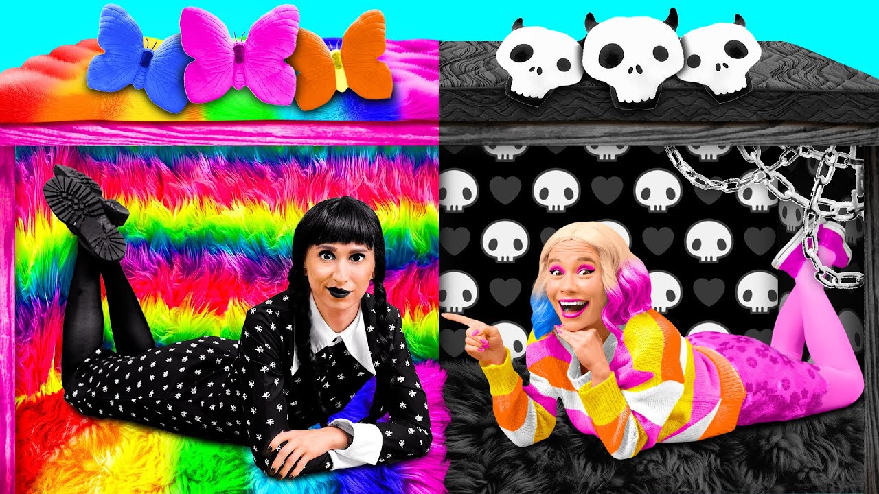 Секретные Домики под Кроватью с Уэнсдей Аддамс | Война Пранков от BaRaDa Gold Challenge