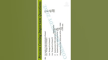 Cost Accounting important questions | process costing #shorts #commerce #bcom #ytshorts