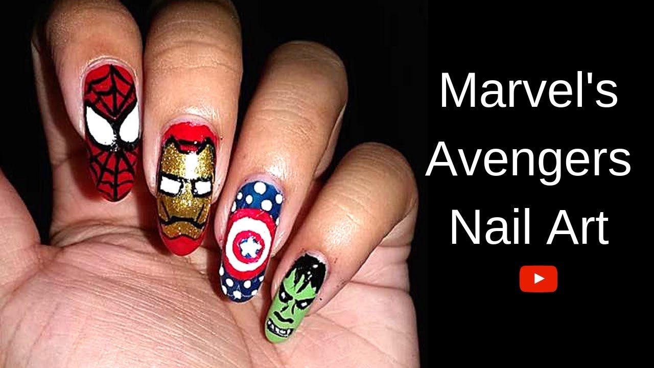 AVENGERS (Marvel) Nail Art - YouTube