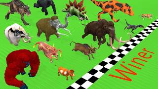 Ultimate Race 30 Dinosaurs Running Race: Which is the Fastest? Animal Revolt Battle Simulator screenshot 1