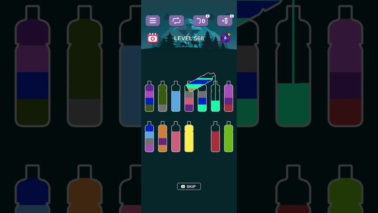 Level 568 Solution. Water Sort puzzle (Guru puzzle games)