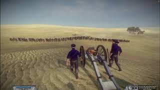 Gatling gun engages 300 Zulu warriors (Total War: Napoleon: Anglo-Zulu Mod)