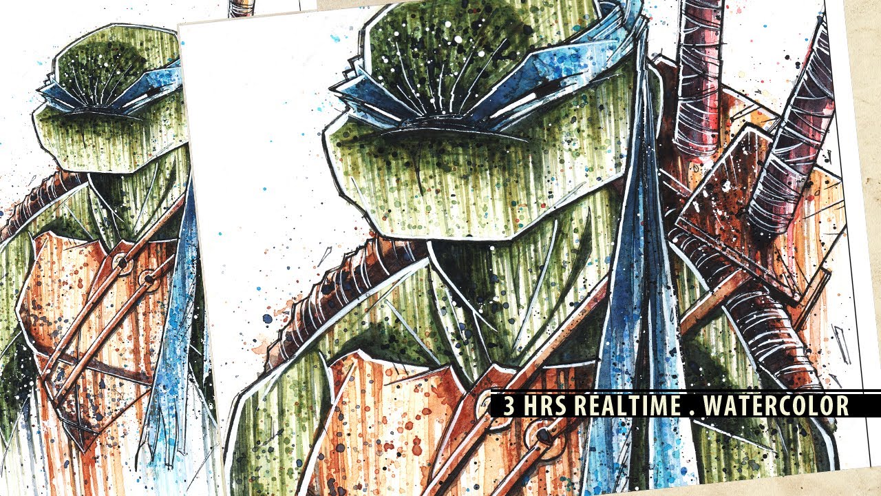 Watercolor 5min Paint: TMNT Leonardo - YouTube