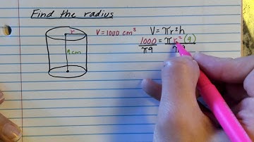 Video Notes 6.6a - Find Radius of Cylinder Given Volume