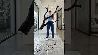 Floating Back-Lit Tree Branch Wall Decor DIY #modernhomes