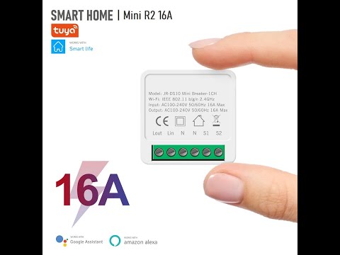 Бездротовий вимикач WiFi Smart Switch 16A розумне реле розумний будинок з підтримкою Alexa Google Home Smart Life 220В, видео 2