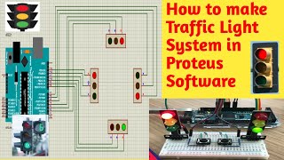 #9 How to make Traffic Light System in Proteus Software- #Easytronic Tutorial