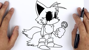HOW TO DRAW TAILS EXE 2.0 | Friday Night Funkin (FNF) - Easy Step By Step Tutorial For Beginners