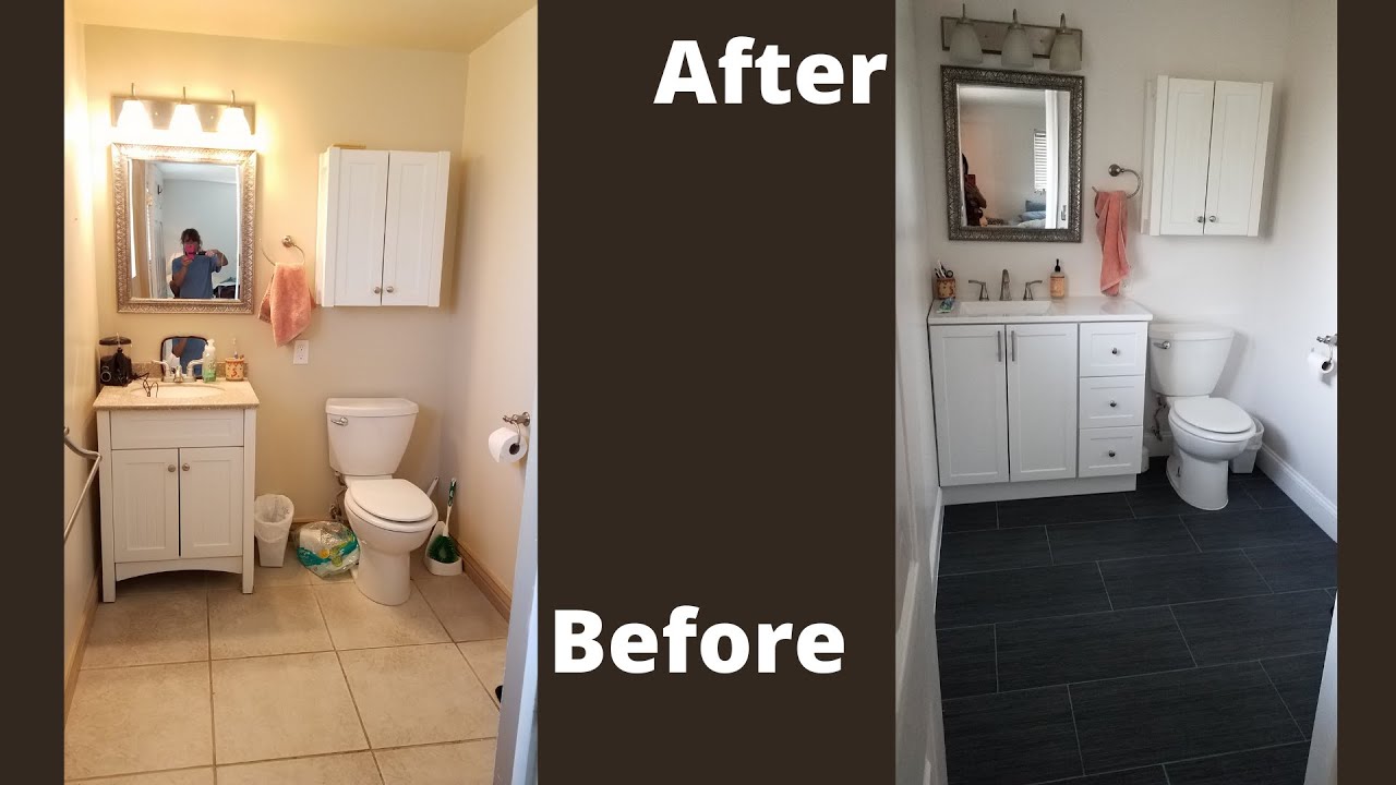 Then VS. Now DIY Master bathroom remodel YouTube