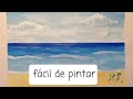 Como pintar una playa tropical muy facil en acrilico